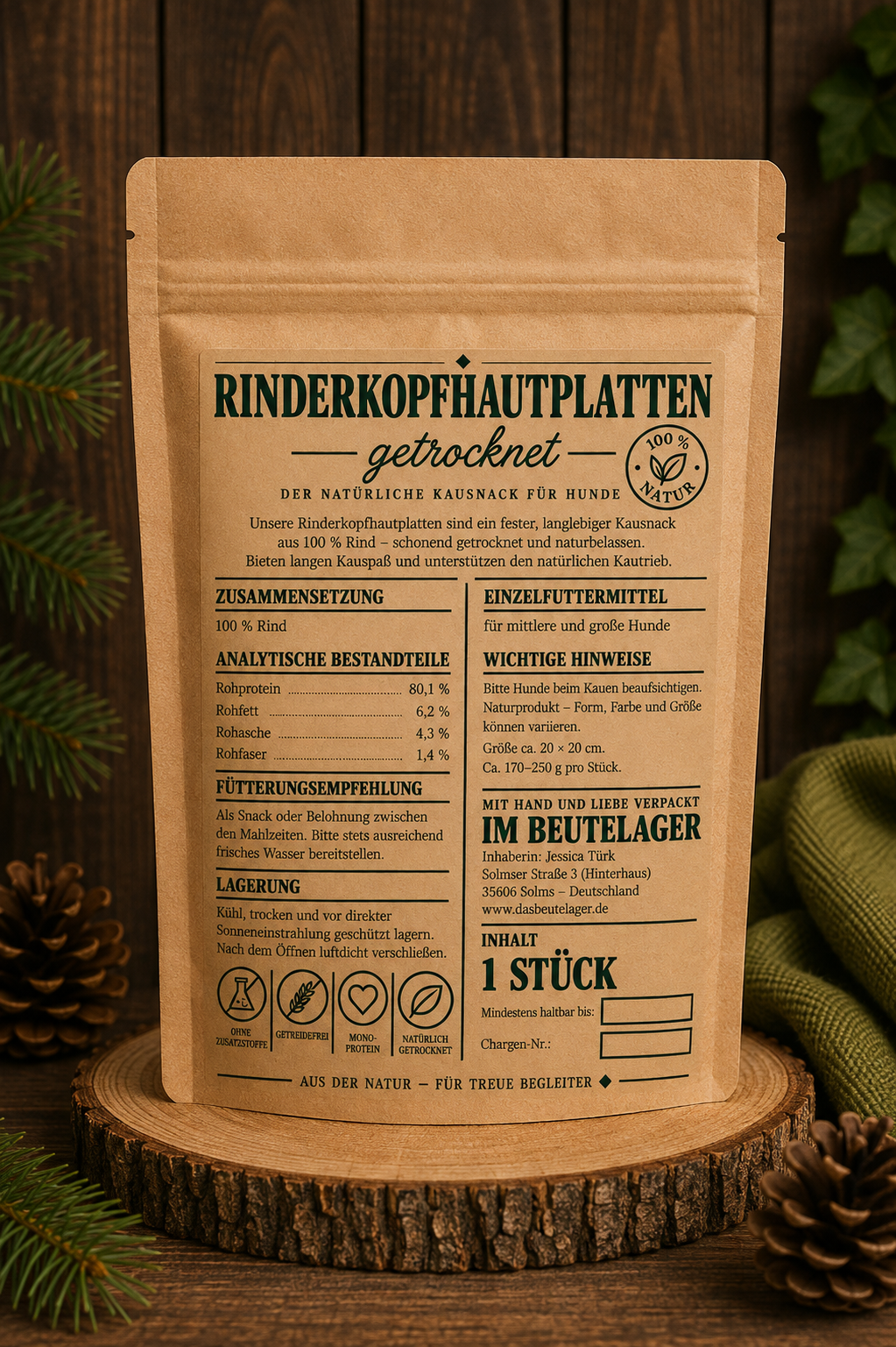 Rinderkopfhautplatten, 2 Stück